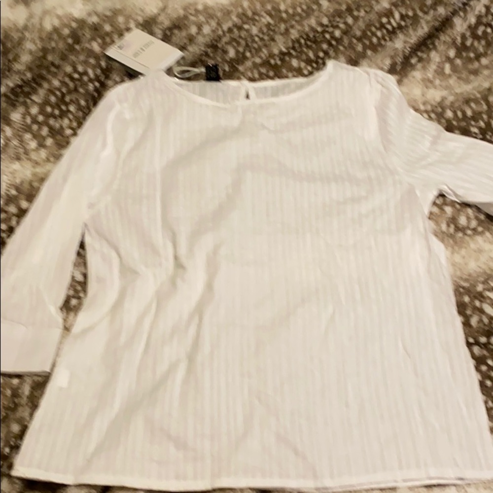 Grace & Chili 100% Cotton White Pinstripe Shirt